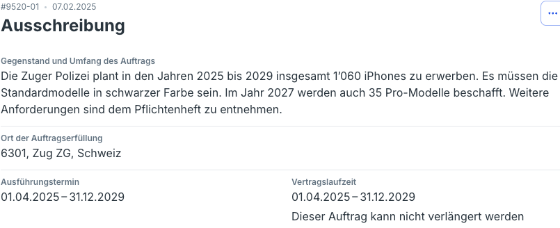 1’000 neue iPhones für 370 Zuger Polizisten